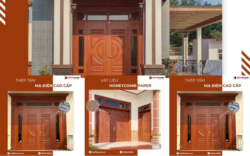 cửa thép vân gỗ cao cấp tại Bạc Liêu